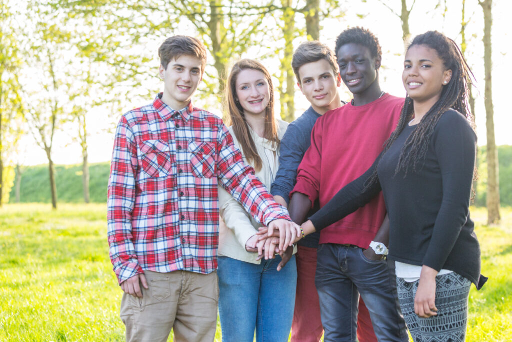 A photo of a group of teens who are experimenting with identity exploration