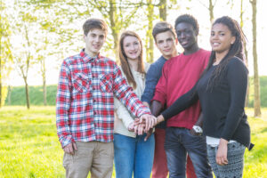 A photo of a group of teens who are experimenting with identity exploration